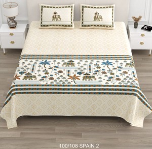 All-Season Breathable Cotton <b>Bedspread</b> Set 2 Pillow Covers Modern Floral Elephant Embroidery Hotel Home Bedding - Product Image 3