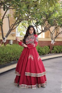 <b>Women</b> Ethnic <b>Red</b> Cotton <b>Blouse</b> With Colorful Embroidery And Shell Details Traditional Indian Pakistani Style Casual Wear - Product Image 4