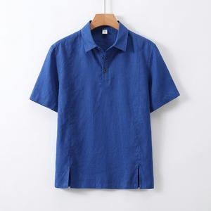 Chemise Homme en Lin 100% Style Italien, Couleur Unie, Vintage, Manches Courtes, Décontractée, pour Affaires, Fêtes et Vacances, Vente en Gros - Product Image 6
