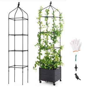 Elevated Outdoor Garden Bed Durable Trellis & Fence for Growing Vegetables & Flowers - Product Image 1
