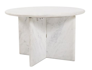 Mesa de Centro Redonda de Mármol Blanco, Mesa Moderna para Sala de Estar, Hotel, Villa - Product Image 1