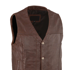Chaleco de Cuero Natural para Hombre, Hecho a Medida en Color y Talla Personalizados, Chaleco de Cuero Cómodo y Transpirable al por Mayor - Product Image 4