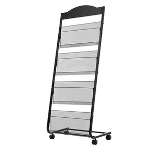 Espositore per Brochure e Riviste a 4 Ripiani Resistente, da Terra con Ruote per Facile Mobilità, per Esposizione di Materiale Pubblicitario - Product Image 4