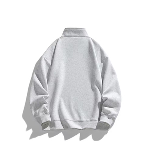 Men's Custom Logo Half Zip Sweatshirt Oversized Plain <b>Mock</b> <b>Neck</b> Cotton Fleece Winter Streetwear <b>Top</b> - Product Image 3