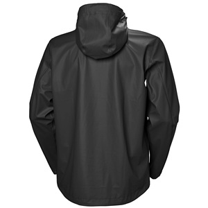 <b>Men's</b> Waterproof Non-Hooded PU Jacket Casual Winter <b>Windbreaker</b> Quick Dry Breathable Zip Closure Solid <b>Black</b> Regular Fit - Product Image 6