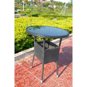 3-Piece PE <b>Rattan</b> <b>Chair</b> Set with Tempered Glass Table for Outdoor Bistro Use for Garden Leisure - Product Image 4