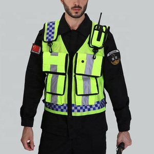 High Visibility Safety Vest Men Reflective Mesh Breathable Summer Casual Outer Wear with Pockets Zipper Closure Green Blue - Product Image 4