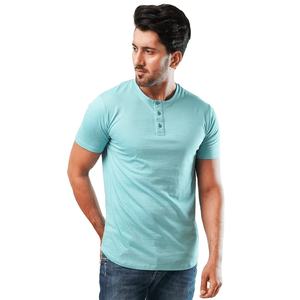 T-shirt pour homme 100% pur coton GSM Henley personnalisé T-shirts à deux boutons sur mesure pour l'été en plein air T-shirts pour hommes - Product Image 1