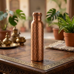 Botella de Agua Artesanal 100% Cobre, Diseño a Prueba de Fugas, Duradera y Elegante, Hecha a Mano con Cobre Puro - Product Image 4