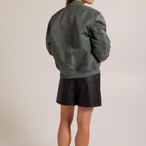New <b>Women's</b> Breathable <b>Lightweight</b> Zipper <b>Bomber</b> <b>Jacket</b> Stylish Casual Comfortable All Season Wear Trendy Streetwear Outerwear - Product Image 3