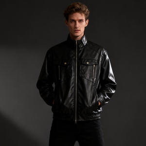 Factory Wholesale Retro Winter <b>Men</b>’s Motorcycle Workwear <b>Jacket</b> with Customizable Logo - Product Image 5