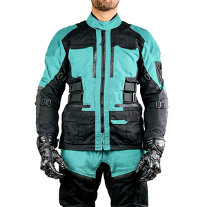 Men Full Sleeve Motorcycle Racing Jacket Windproof Color <b>Blocked</b> Nylon <b>Acrylic</b> All Seasons Riding Gear - Product Image 1
