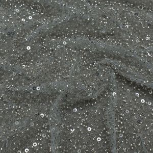 Luxury Cutdana Embroidery <b>Net</b> <b>Fabric</b> Royal Blue Sequin Beaded Tulle Mesh <b>Fabric</b> Exporter from India for Fashion Dresses - Product Image 1