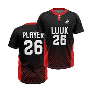 เสื้อเบสบอลแบบสั่งทำ OEM ปักลายแบบ Sublimation 2 กระดุม  ชุดทีมพร้อมปักชื่อ หมายเลข และโลโก้  ผ้าโพลีเอสเตอร์ ขายส่งชุดกีฬา - Product Image 4