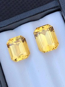 คู่ Madeira Citrine: อัญมณีตัดมรกต - Product Image 5