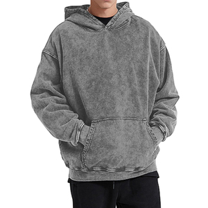Sudaderas con Capucha de Algodón 100% para Hombre, Estilo Vintage, Oversize, con Bolsillos, Tejido Terry, Ecológicas, OEM - Product Image 2