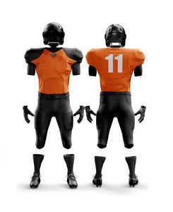 Ensemble d'uniformes de football américain personnalisés pour hommes, imprimés par sublimation, col en V, respirant, séchage rapide, anti-humidité, antibactérien - Product Image 4