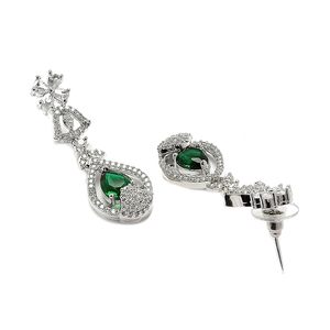 Ensemble collier, boucles d'oreilles et parure de tête pour femme, en argent plaqué, imitation perle, design géométrique, style classique - Product Image 4
