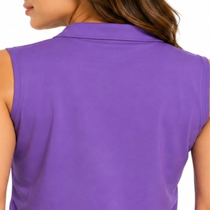 Camiseta polo sin mangas para mujer, top informal ajustado, cómodo para el día a día, de secado rápido, tela ligera para mujer - Product Image 5