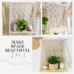 Tapiz de Pared de Macramé Bohemio Indio de Algodón Tejido a Mano, Ideal para Dormitorio, Pasillo, Habitaciones Infantiles y Juveniles, para Toda Ocasión - Product Image 2