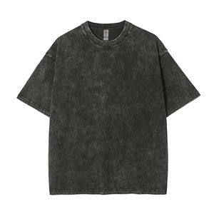 Vente en gros de T-shirts pour hommes personnalisés, vierges, imprimés, délavés à l'acide, style vintage, en coton lourd 100%, coupe oversize, respirants et écologiques - Product Image 5