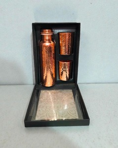 New Eco-Friendly & Sustainable Pure <b>Copper</b> <b>Water</b> <b>Bottle</b> Polished for Decorative Application 2 glass set - Product Image 1