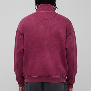 Sweat à capuche zippé en molleton 100 % coton, col ras du cou, respirant, délavé à l'acide, uni, pour homme, prix abordable, collection hiver, vente chaude - Product Image 6