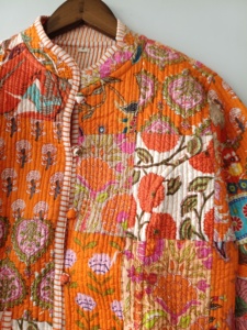 Organic <b>Quilted</b> Indian Cotton <b>Jacket</b> Reversible Block Print <b>Jacket</b> Black Warm <b>Jacket</b> <b>Quilted</b> <b>Jacket</b> Boho New Style <b>Jacket</b> - Product Image 6
