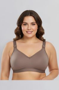 Sujetador sin costuras de poliéster y algodón, sin relleno, sin aros, suave, cómodo, transpirable, para uso diario, lencería femenina al por mayor, sujetador ajustable. - Product Image 2