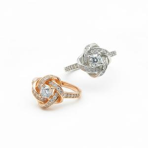 Anillos de Diamantes de Eternidad con Espiral de Flores de Diamantes Cultivados en Laboratorio de Plata de Ley 925 de Alta Calidad, Regalo Minimalista de Aniversario - Product Image 2