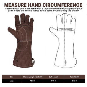 Guantes de Trabajo de Cuero Vacuno de Primera Calidad Directo de Fábrica, Guantes de Seguridad para Soldadura Resistentes a Impactos y al Fuego - Product Image 5