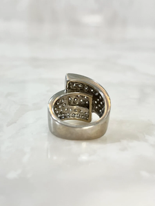 Bague de cocktail géométrique pour femme, plaquée or 18 carats, alliage micro-pavé de diamants, bijoux de fiançailles et de mariage glamour SV JEWELS IGI - Product Image 2