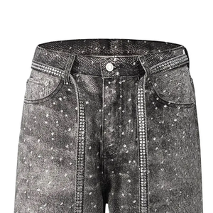Shorts de Mezclilla con Cinturón, Corte Medio, Transpirables, de Secado Rápido, Estilo Y2K, para Mujer, con Logotipo Personalizado, Proveedor al por Mayor - Product Image 3