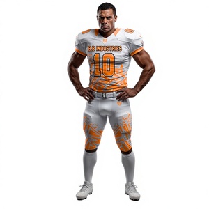 Ensemble uniforme de football américain personnalisé de haute qualité noir et or nid d'abeille, maillot et pantalon, numéro 10, B.B Industries, vêtements de sport d'équipe - Product Image 3