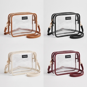 Bolso Bandolera Transparente Aprobado para Estadios, Bolso Transparente para Mujer con Ribete de Cuero PU y TPU, Bolso para Conciertos y Eventos Deportivos, Logotipo Personalizado OEM - Product Image 6