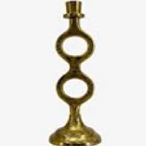 Sleek gold and silver two-tone pillar candle pedestal, modern table centerpiece. Available at wholesale prices. High quality. - Product Image 4