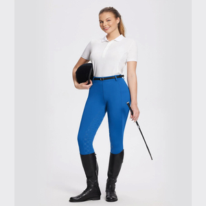 <b>Women's</b> High Rise Equestrian Pants Solid Color Slim Fit With <b>Buckle</b> Closure For Riding - Product Image 6