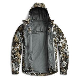 Veste de chasse pour homme à imprimé géométrique, entièrement zippée, softshell, imperméable, pour l'extérieur, automne, à capuche, manches longues, polyester - Product Image 2