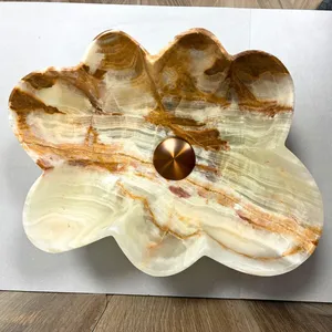 Light Green Onyx Irregular Shaped Sink Natural <b>Stone</b> Basin Brushed Finish Fire Resistant 5-Year Warranty Modern Kitchen Dining - Product Image 2