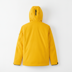 Snowgard Men's Yellow Hooded Puffer <b>Jacket</b> Waterproof Sporty Winter Outerwear with Ski Logo Print Regular Fit - Product Image 3