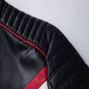 Vestes en cuir noir véritable de haute qualité pour hommes, mode hiver tendance avec logo avant, vente en gros, fermeture à glissière - Product Image 6