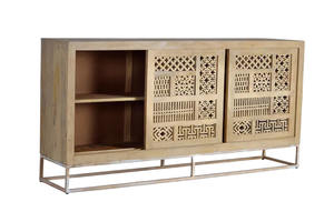 Aparador de Estilo Industrial, Mueble de Almacenamiento de Madera con Puertas Corredizas para Cocina, Dormitorio, Comedor - Product Image 5