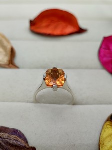 Bague en Quartz Jaune Céleste pour Femme, Bijou Élégant en Pierre Précieuse, Bague Dorée Scintillante pour Mariage, Fête, Cadeau pour Femme - Product Image 1