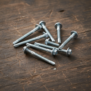 Vis de perçage métriques de qualité professionnelle, robustes - Acier au carbone, diamètre de la tête de 12 mm, tête de vis avec rondelle galvanisée à chaud en zinc PDC - Product Image 2