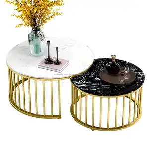 New 2022 High quality Stainless steel metal round cage nesting coffee table for living room furniture in wholesale price