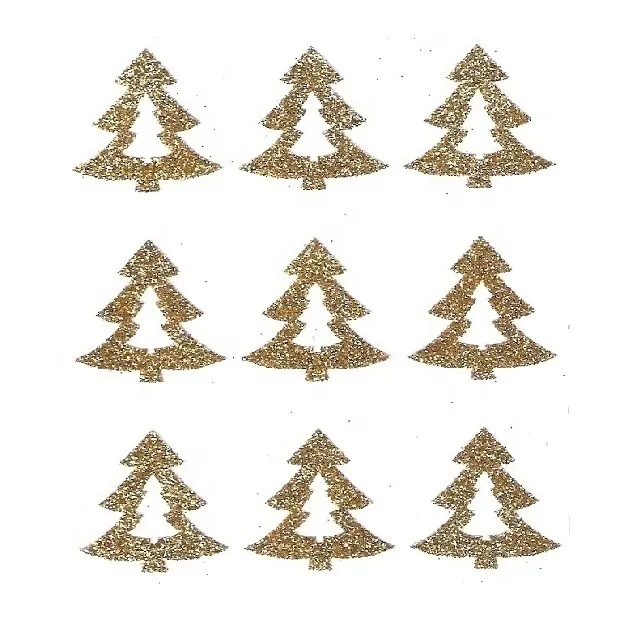 Customized High Quality Tree Design Gold Shining Glitter Temporary Skin Safe Semi Permanent Christmas Tattoo Sticker Wholesale