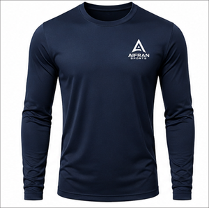 Camiseta Deportiva Blanca de Manga Larga con Cuello Redondo y Logotipo Estampado para Entrenamiento Físico - Product Image 6