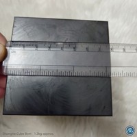 Großhandel Premium-Qualität Natürlicher Shungit 79mm Polierter Würfel Achat Schatten-Schnitzerei Heilende Feng Shui Heimdekoration