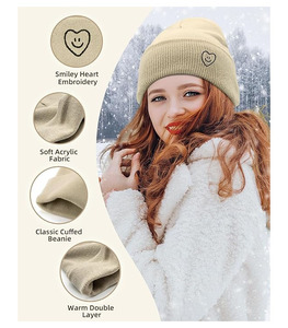 Manufacturer Beanie <b>Cap</b> Casual Lightweight Stylish <b>Winter</b> Hat High Quality Custom Logo 3D Embroidery Breathable Waterproof - Product Image 4