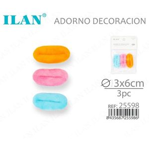 ILAN Fermagli Decorativi per Capelli 3x6cm 3 Pezzi Colori Assortiti per Accessori da Sposa - Product Image 3